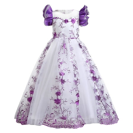 

ASEIDFNSA formal Dresses for Girls Christmas Dress Kids Dresses for Girls Birthday Long Elegant Flying Sleeve Mesh Princess Flower Girl Dresses Wedding Kids