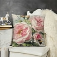 thumbnail image 2 of SHANXI  Pink Blooming Romantic Roses Throw Pillow Covers Vintage Natural Flower Bouquet Art Design Square Pillowcases for Home Decor Sofa Car Bedroom Pillow case  12x12in, 2 of 5