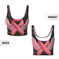 thumbnail image 5 of Lsque Ribbon With Angel Wings Printed Women'S Sports Bra, Compression, Moisture Wicking, High-Impact Sports Bra For Women,Supportive sports bra-XX-Large, 5 of 9