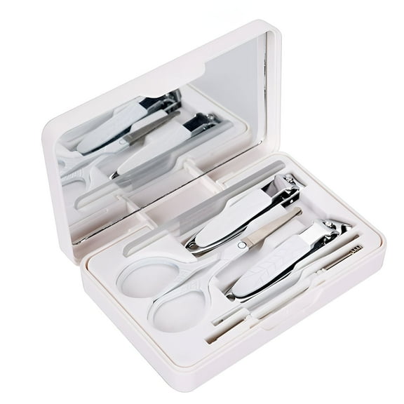 FACEGA Mens Nail Grooming Kit,Anti-Slip Manicure Set,Practical Nail Clipper,White