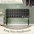 thumbnail image 2 of Andeworld Velvet Upholstered Tufted King Size Headboard,Wood Head Board with Metal Legs, Adjustable Height from 42” to 56”, Bed Headboard in Modern Design,Backboard for Bed, Dark Gray, 2 of 17