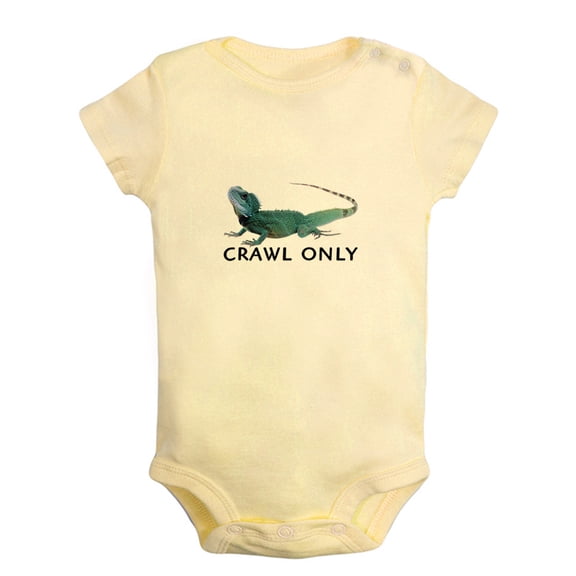 Baby Unisex Crawl Only Funny Rompers Newborn Baby Bodysuits Infant Jumpsuits Kids Cotton Animal Lizard Graphic One-Piece Outfits
