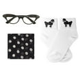 thumbnail image 4 of Hip Hop 50's Shop 1950s Girls 4 Piece Poodle Skirt Costume Outfit for Kids with Accessories (glasses, socks, scarf) (Small Child 4-6, Light Pink Polka Dot), 4 of 6
