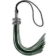 thumbnail image 6 of Endea Graduation Black/Hunter Green/White Mixed Color Graduation Tassel with Silver Date Drop, 6 of 10
