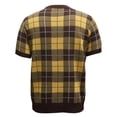 thumbnail image 4 of Mens Plaid Knit Polo Shirt Textured Short Sleeve T Shirt Summer Business Top Yellow L, 4 of 6