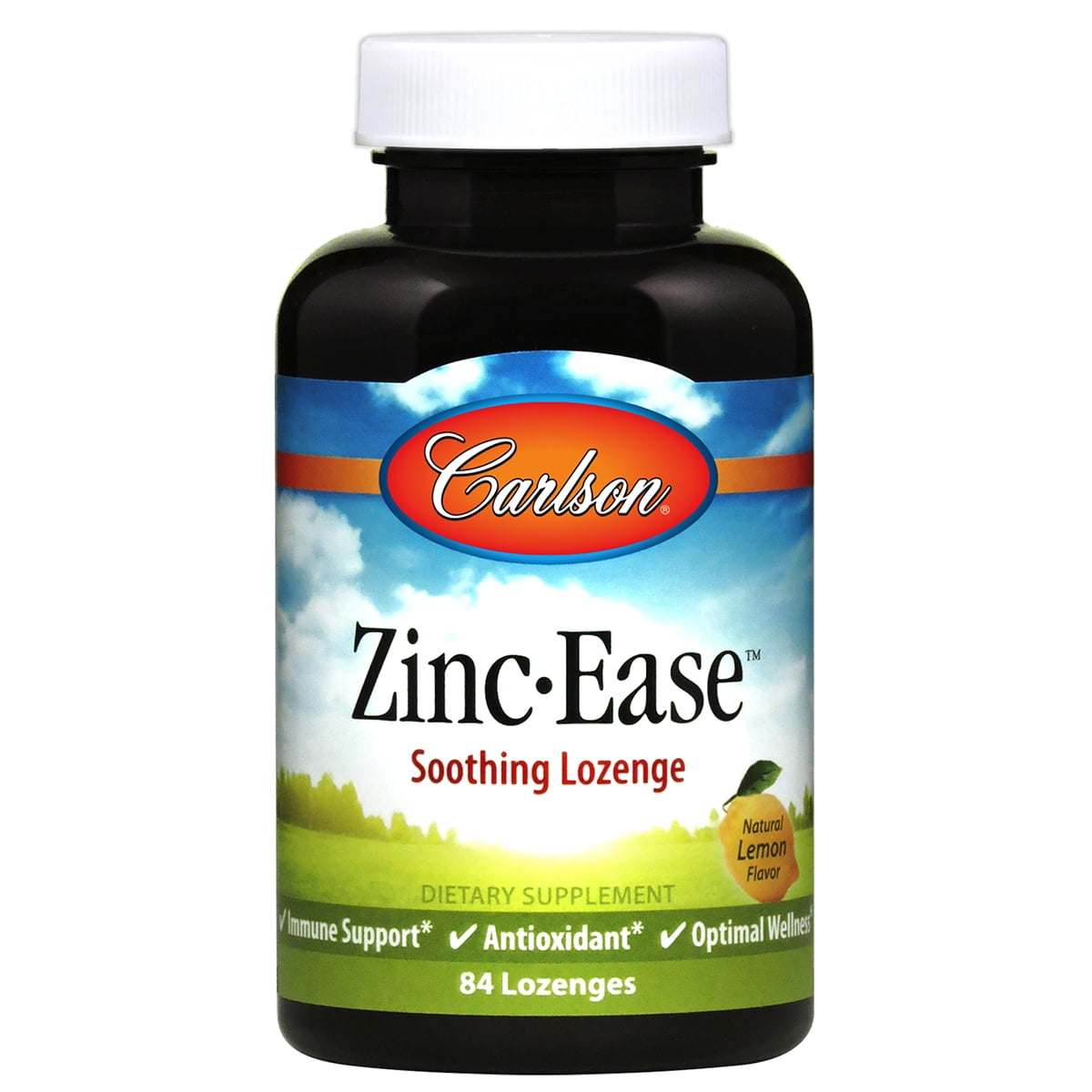 Carlson Labs - Zinc-Ease Sooting Lozenge Natural Lemon Flavor 10 mg. - 84 Lozenges
