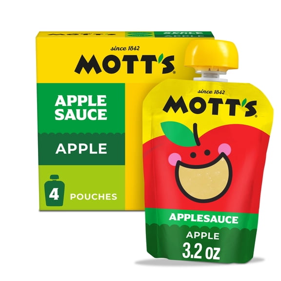 Mott's Applesauce, 3.2 oz, 4 Count Clear Pouches