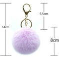 thumbnail image 2 of YISITIAN 8cm Pom Pom Keychains Faux Rabbit Fur Ball Keychain Car Keyring Fluffy Pompom Key Chains Key Holder Handbag Charms CJ919-91403, 2 of 9