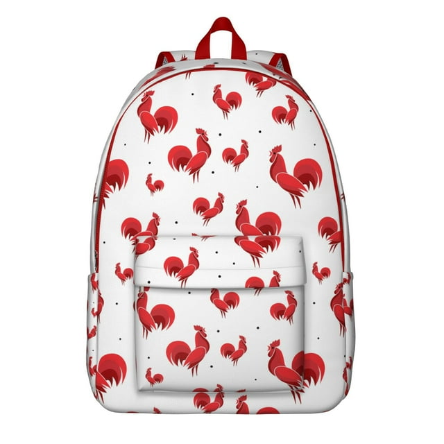 Cartoon Farm Eggs and Chickens Pattern School Backpack – Lightweight Travel Bag with Durable Oxford Material, Large Capacity, Anti-theft Features for Students, Teens, and Women