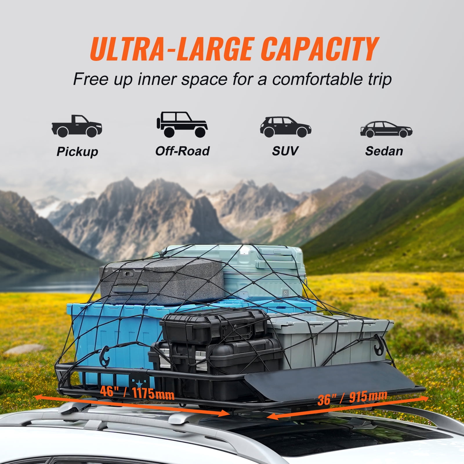 KFFKFF Roof Rack Cargo Basket SUV Truck Cars