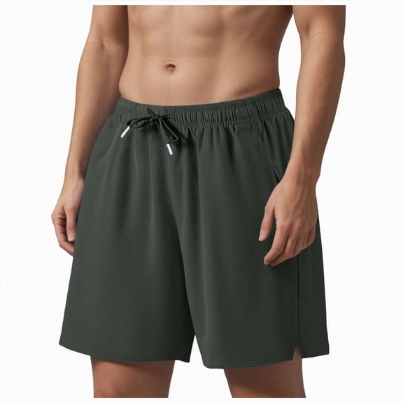 Ymyiu Big Mens Shorts Men's Casual Classic-Fit Shorts Elastic Waist Daily Wear Baech Summer Shorts Size 2XL(Dark Gray, 2XL)