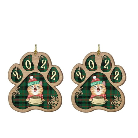 

Christmas Decorations Clearance RUZIYOOG Lovely Christmas Dog Wooden Hanging Printed Pendant B