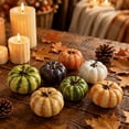 thumbnail image 6 of 6 Pcs Mini Resin Pumpkins for Fall Halloween Thanksgiving Decor, Artificial Rustic Pumpkin Figurines, Small Fake Pumpkins for Home Table Centerpiece, Garden, Crafts, Autumn Bowl Filler, 6 of 6