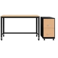 thumbnail image 1 of Scranton & Co Home Office Metal Desk and Storage Set in Black / Maple, 1 of 14