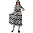 thumbnail image 2 of Moomaya Short Sleeve Midi Dress Printed Pleated Scoop Neck Elegant Work Dress, 2 of 6