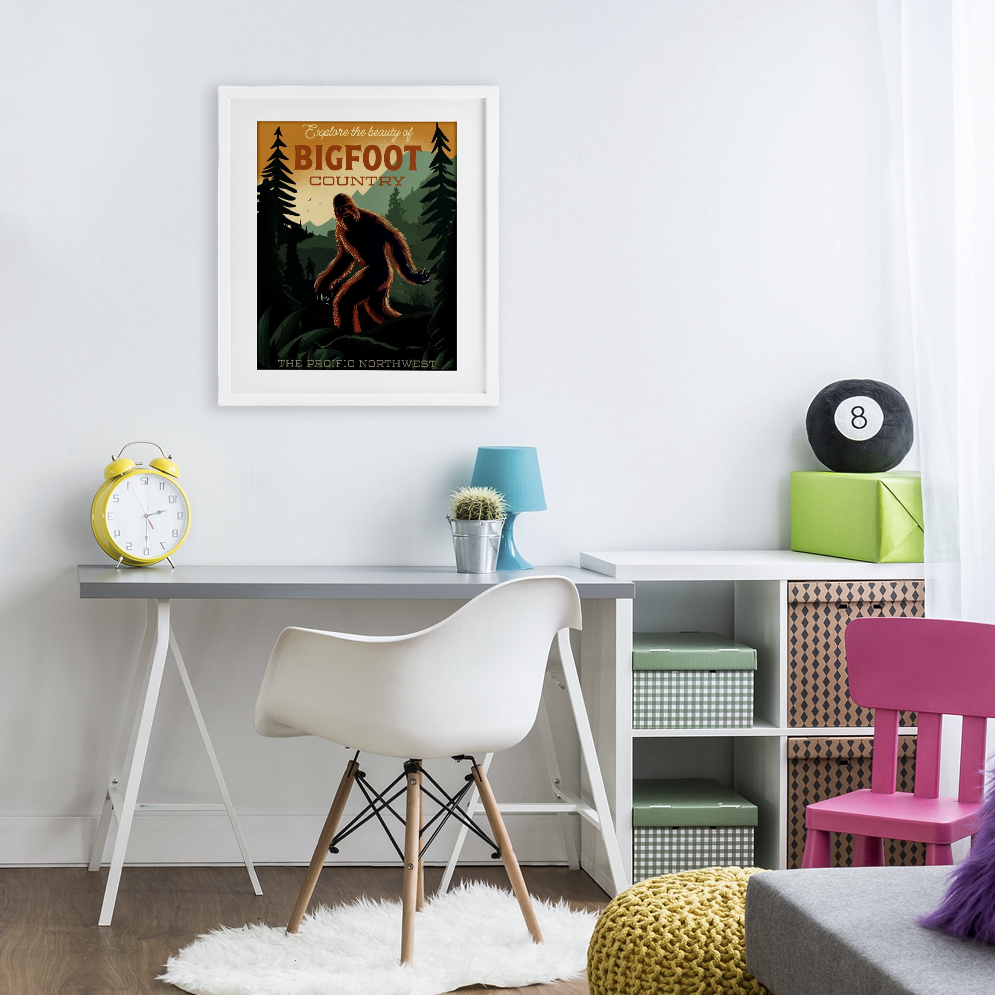 Stupell Industries Cryptid Tourism Wildlife White Framed Print Under Glass, design by Omar Escalante