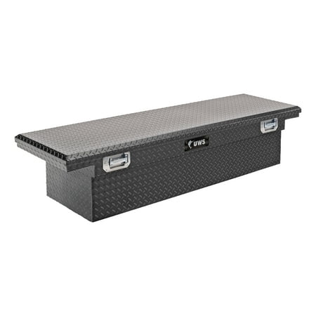 Low Profile Handle - UWS EC10503 Low Profile Truck Tool Box with Pull Handles (69 Inch Crossover Tool Box - Matte Black Powder-Coated Aluminum)