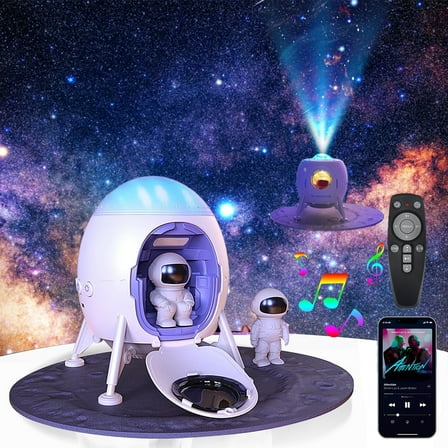 RoamRider Astronaut Star Projector, Galaxy Night Light Space Projector with Built-in Speaker & Timer & Remote, Bluetooth Speaker for Kids or Adults Room Decor