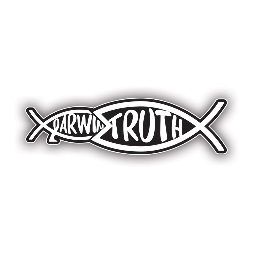Christian Truth Eating Darwin Fish Shaped Sticker Decal Self Adhesive