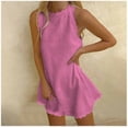 thumbnail image 3 of Cameland Robe pour Femme Robes d'Été pour Femmes Plage Couleur Unie Robe T-Shirt Sans Manches Décontractée Ample Robe Débardeur, 3 of 5