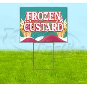 Frozen Custard (18" x 24") Yard Sign, Includes Metal Step Stake