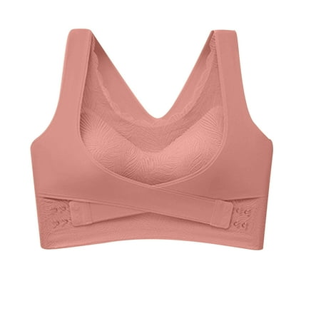 Kovlvoll Plus Size Bras for Women No Underwire Full Coverage Gathered Push up Comfy Sports Bra