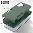 thumbnail image 2 of Decase Heavy-Duty Rugged Case for iPhone 16,Dual Layer Military Grade Drop Protection Anti-Fingerprint Anti-Scratch Hard Back Cover Silicone Bumper Shockproof Protective Case for iPhone 16,Darkgreen, 2 of 5