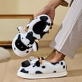 thumbnail image 2 of QQAMB Cartoon Cow Cotton Slippers,Cute Cozy Fuzzy Animal Slippers For Women Men,Winter Warm Plush Comfy Indoor Outdoor Slippers, 2 of 5