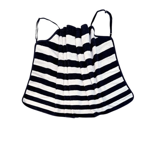 Toalla de baño de forro polar con rayas corales, falda camisola, bata de baño de longitud media | Bata de baño de franela suave para mujer | Pareo playero | Para uso en casa, piscina, viajes y