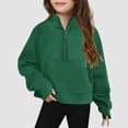 thumbnail image 3 of Mercatoo Girls Half Zip Pullover Long Sleeve Ho𝐨die Childrens Sweatshirt Tops Lightweight Fall Winter Clothes with Pocket, 3 of 3