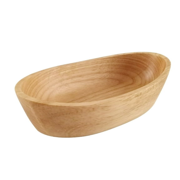 SQLEA Boat Shaped Wood Deep Serving Bowl Dish Fruit Candy Snacks Container Wooden Salad Bowl