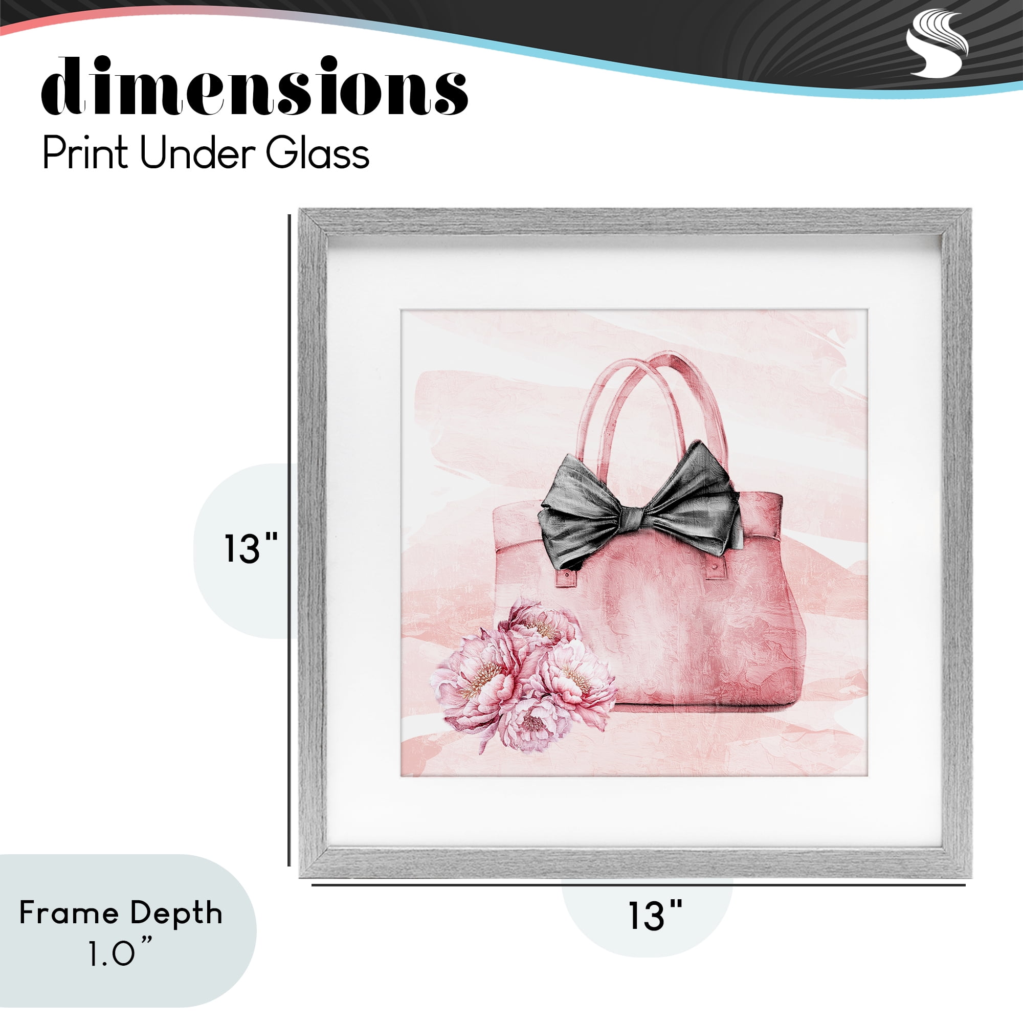Stupell Industries Glam Time Handbag Gray Framed Print Under Glass, design by Kim Allen