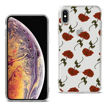 Reiko brand for Iphone Xs Max Design Air Cushion Case With Rose In Black