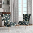 thumbnail image 2 of Designart "Serene Lotus Meditation" White Lotus Pattern Upholstered Accent Chair - Cottage Arm Chair For Bedroom, 2 of 5