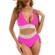 thumbnail image 2 of Traje de Baño de Cintura Alta de las Mujeres V-Cuello Ajuste de Cordón Ajustado Junta Dividida Conjunto para la Playa Piscina Verano, 2 of 9