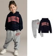 thumbnail image 3 of Kids Kids Sweatsuit Set for Girls,2 Piece Long Sleeve Black Hooded Sweatsuits Pullover and Sweatpants Fall Winter Clothes Tween Clothes 4-5 Years Cute&nbsp;Boys Girls&nbsp;Clothing, 3 of 6