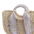 thumbnail image 7 of Xinyolin Straw Bag Floral Print Ribbon Large Capacity Ideal Gift Handmade Woven Summer Casual Handbag for Beach, 7 of 7