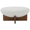 thumbnail image 4 of SAFAVIEH Couture Tailor Modern Linen Cocktail Ottoman, Taupe/Brown, 4 of 7