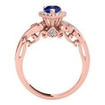 thumbnail image 3 of Mauli Jewels Engagement Rings for Women 3/4 Carat Tanzanite & Natural White Diamond Gemstone Ring Prong-Setting 14K Solid Rose Gold, 3 of 3