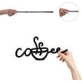 thumbnail image 3 of Wood Cutout Coffee Sign Wooden Coffee Wall Decor Black Word Sculpture Laser Cut Sign Unfinished Sign DIY Letters Art Sign Ornaments for Front Door Rustic Home Decorations 11.8x5.4Inch, 3 of 6