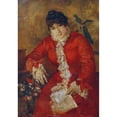 thumbnail image 2 of Anton Romako 11x14 Gold Ornate Wood Frame and Double Matted Museum Art Print Titled - Woman in the Scarlet Dress with Newspaper Sheet and Ficus Woman in the Red Dress with a Newspaper (1884-1889), 2 of 4