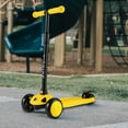 thumbnail image 4 of Scooter For Kids,3 Wheel Kick Scooter - Extra Wide Light Up Wheels,23"-30" Adjustable Height,110lbs Weight Capacity,Lean-To-Steer & Rear Brake,For Boys Girls Ages 3+,SC8 Yellow, 4 of 9