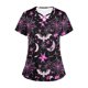 thumbnail image 5 of Puntoco Top de lactancia informal con cuello en V, manga corta y estampado de Halloween para mujer, 5 of 5