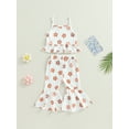 thumbnail image 4 of Bagilaanoe 2Pcs Toddler Baby Girl Long Pants Set Flower Sleeveless Cami Tops + Flare Trousers 6M 12M 18M 24M 3T 4T Kids Casual Outfits, 4 of 8
