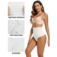 thumbnail image 4 of ANYFIT WEAR 2 Pack Shapewear Thong Panties for Women High Waist Tummy Control Body Shaper Seamless Slimmer Underwear White M, 4 of 7