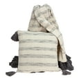 thumbnail image 5 of Parkland Collection Seema Transitional Beige Printed Striped Tassel Pillow Cover, 5 of 10