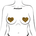 thumbnail image 2 of Love: Gold Glittering Cheetah Heart Nipple Pasties by Pastease®, 2 of 3