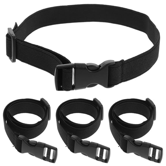4 Pcs Cargo Belt Bag Fastener Chain Luggage Purse Strap Travel Black