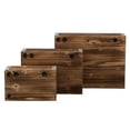thumbnail image 6 of Sintosin Farmhouse Wooden Storage Box Set of 3, Distressed Small Wooden Crates with Metal Corners, Brown, 6 of 9