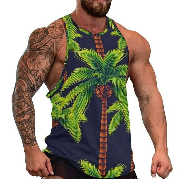 Summer Tank Top Men Palm Handsome Sleeveless T-shirts Casual O-Neck Men's Clothes